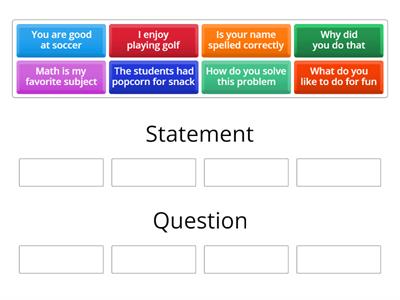 U1W1 Grammar: Statement or Question Sort
