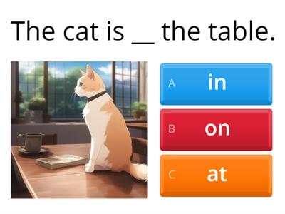 Prepositions of place (in, on, at)