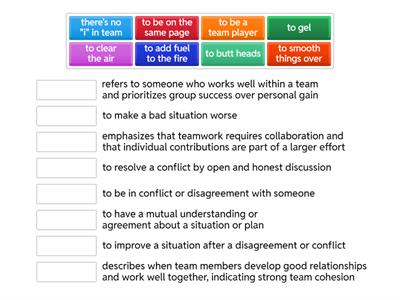 8 Teamwork and Conflict Idioms