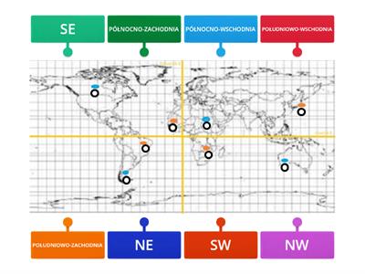 Wspórzędne geograficzne Poziom 1 (1-4  niebieskie -NAZWY, 5-8 Pomarańczowe- SYMBOLE)