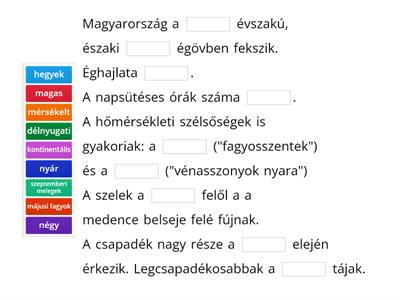 Magyarország természeti értékei - éghajlat