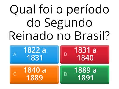 atividade sobre o segundo reinado 