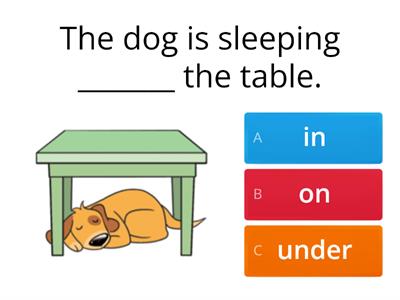 Preposition " in, on, under"