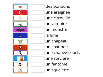 Vocabulaire Halloween - Associer photo et mot