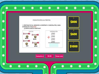 Resolución de problemas- Operaciones básicas en PRESUPUESTO.