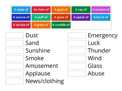 Objective prof. u. 5 (phrasal verbs and uncount)