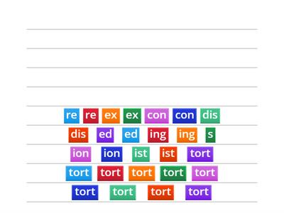 Word Building: Base word 'tort'