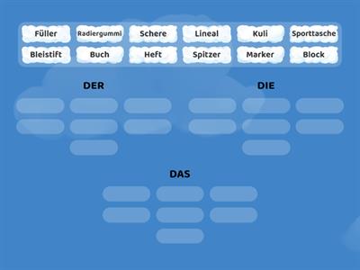 Schulsachen - bestimmte Artikel