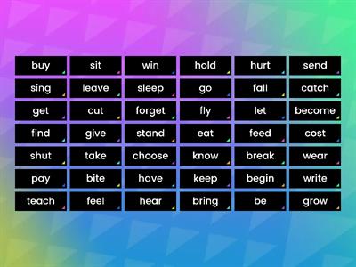 Irregular Verb Flip Tiles (Past Participles)