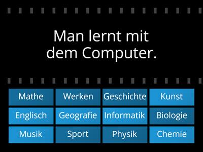 Fächer in der Schule