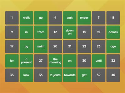 Prepositions - match