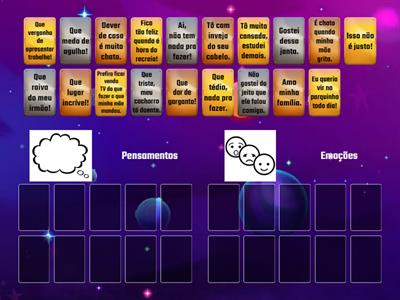 Classifique: pensamento ou emoção? - Nível 2 