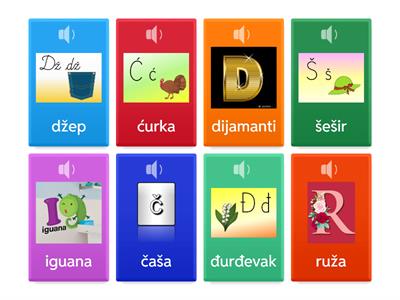Latinična i ćirilična slova - dvostrane kartice