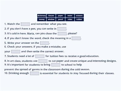 In an English class (Outcomes: Elementary)