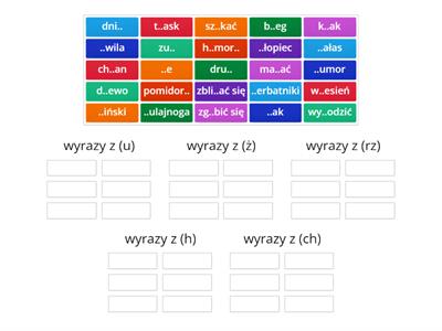 rz, ż, ch, h, u