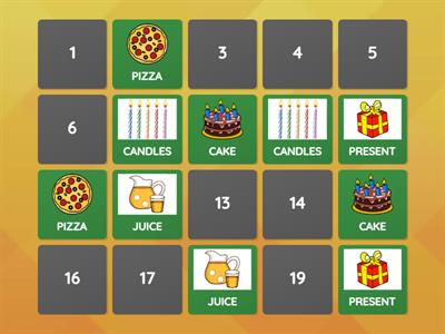BIANCA Birthday Party memory game