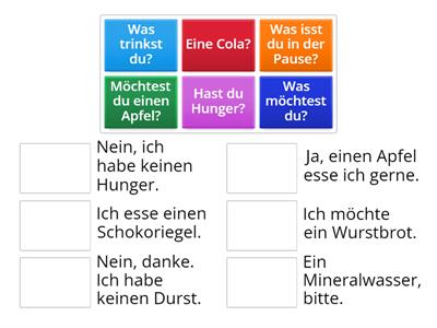 Satzbau Essen und Trinken