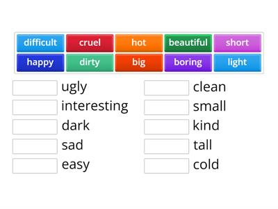 HF H Unit 6 Antonyms (different)