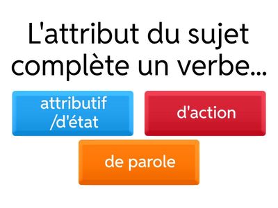 l'attribut du sujet 