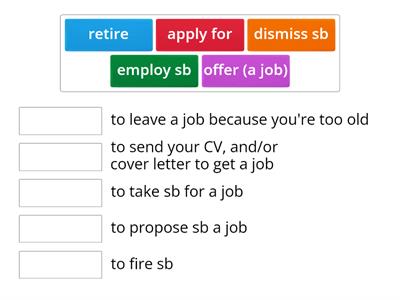 Occupations (verbs). FCE word store (B2)