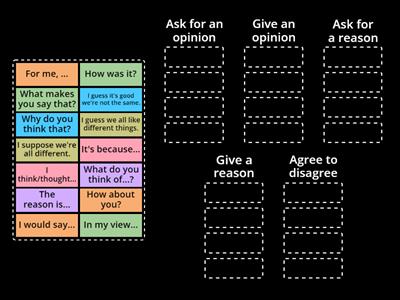 Giving and asking for opinion