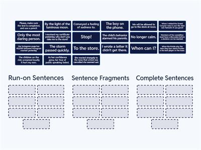  Run-ons, fragments, and complete sentences