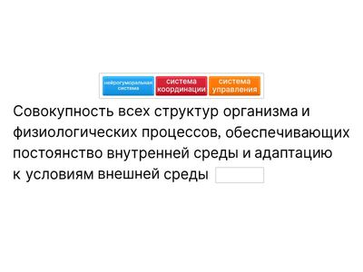 Система управления в биологии. 11 класс.