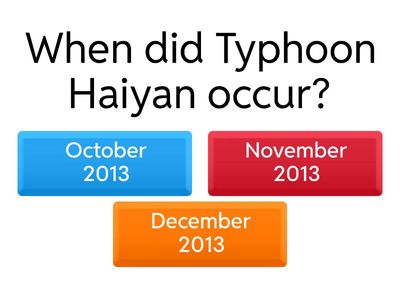 Typhoon Haiyan Quiz