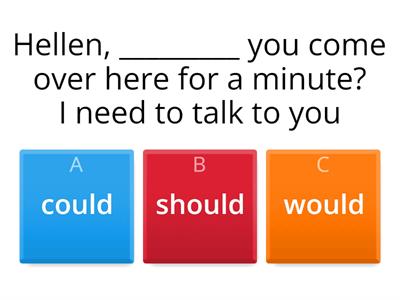 Should / Could / Would