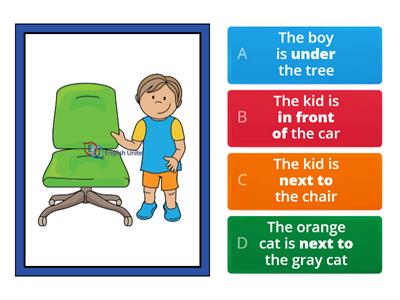 Preposition sentences quiz