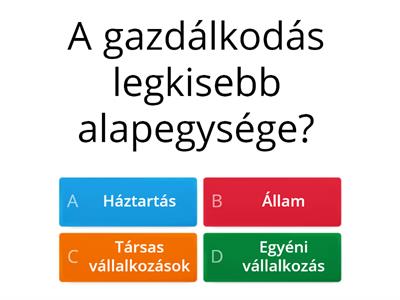 Vendéglátó gazdálkodás fogalmak