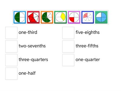 Fractions Pictures and Word Match-up