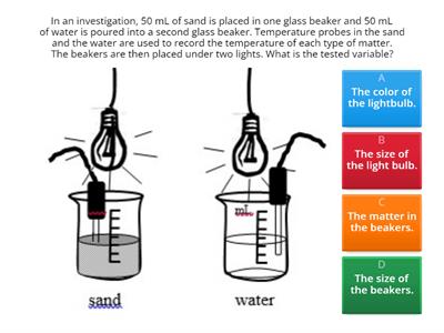 Earth Science Recognizing parts of Experimental Design