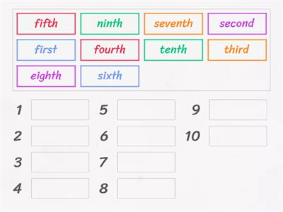 ordinal numbers