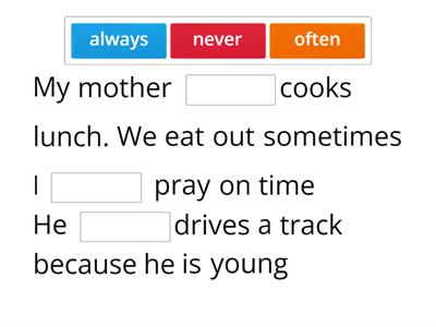 Adverbes Of Frequency