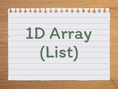 N5 Revision - Strings and 1D arrays