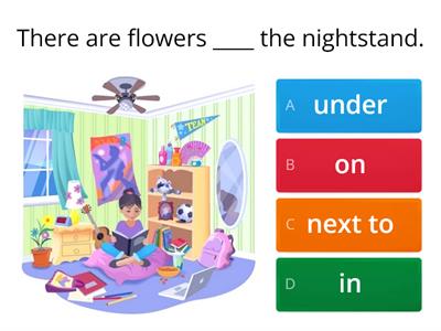 Prepositions of place (room)