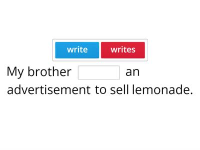 Present tense action verbs