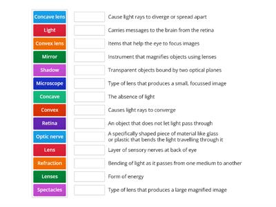 Leaving cert physics Lenses Match Up Quiz