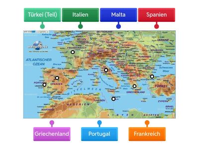 Länder in Südeuropa