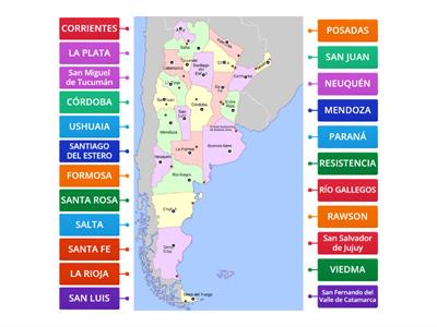 PROVINCIAS Y CAPITALES de Argentina