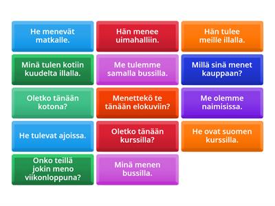 Imperfekti: olla, mennä, tulla