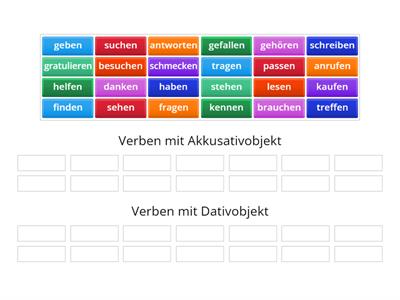 A2 Verben mit Akkusativ und Dativ