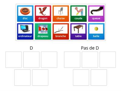 Letter D in word (with pictures) - French 