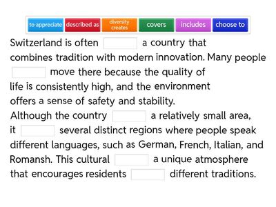 Living in Switzerland text