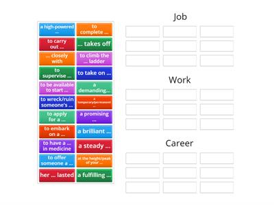  Job, Work, Career collocations