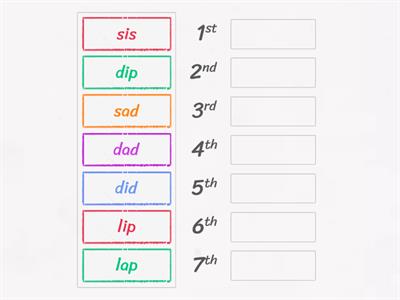 Alphabetizing, SIS t - i