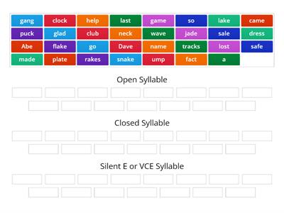 Sort by Vowel Pattern (The Case of Jake's Escape: Flyleaf)