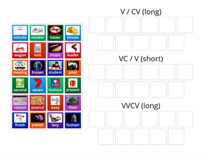 Green Sort 14 Syllable Juncture in VCV & VVCV Patterns