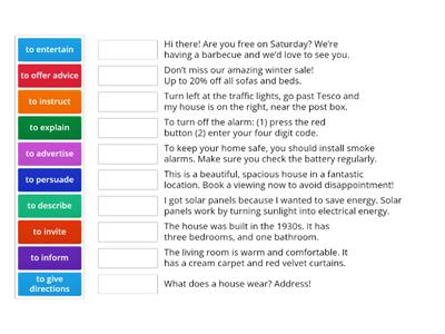 Purpose of text examples